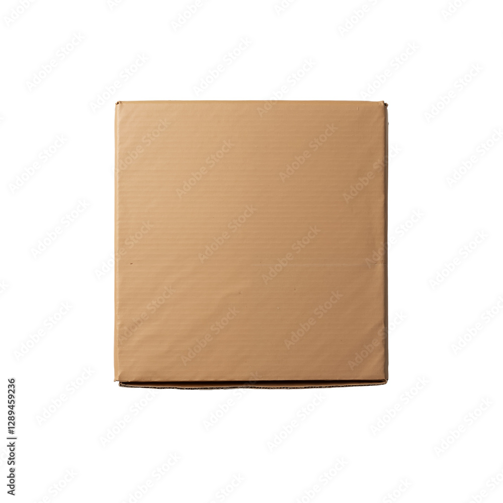 Brown cardboard box with a simple square shape, smooth surface, and neutral color ready for shipping or storage Brown cardboard box with a simple square shape, smooth surface, and neutral color ready for shipping or storage