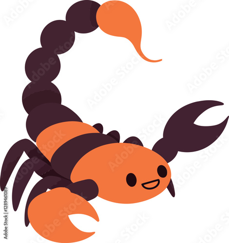 Cute scorpion character in flat design style with vibrant colors vector art