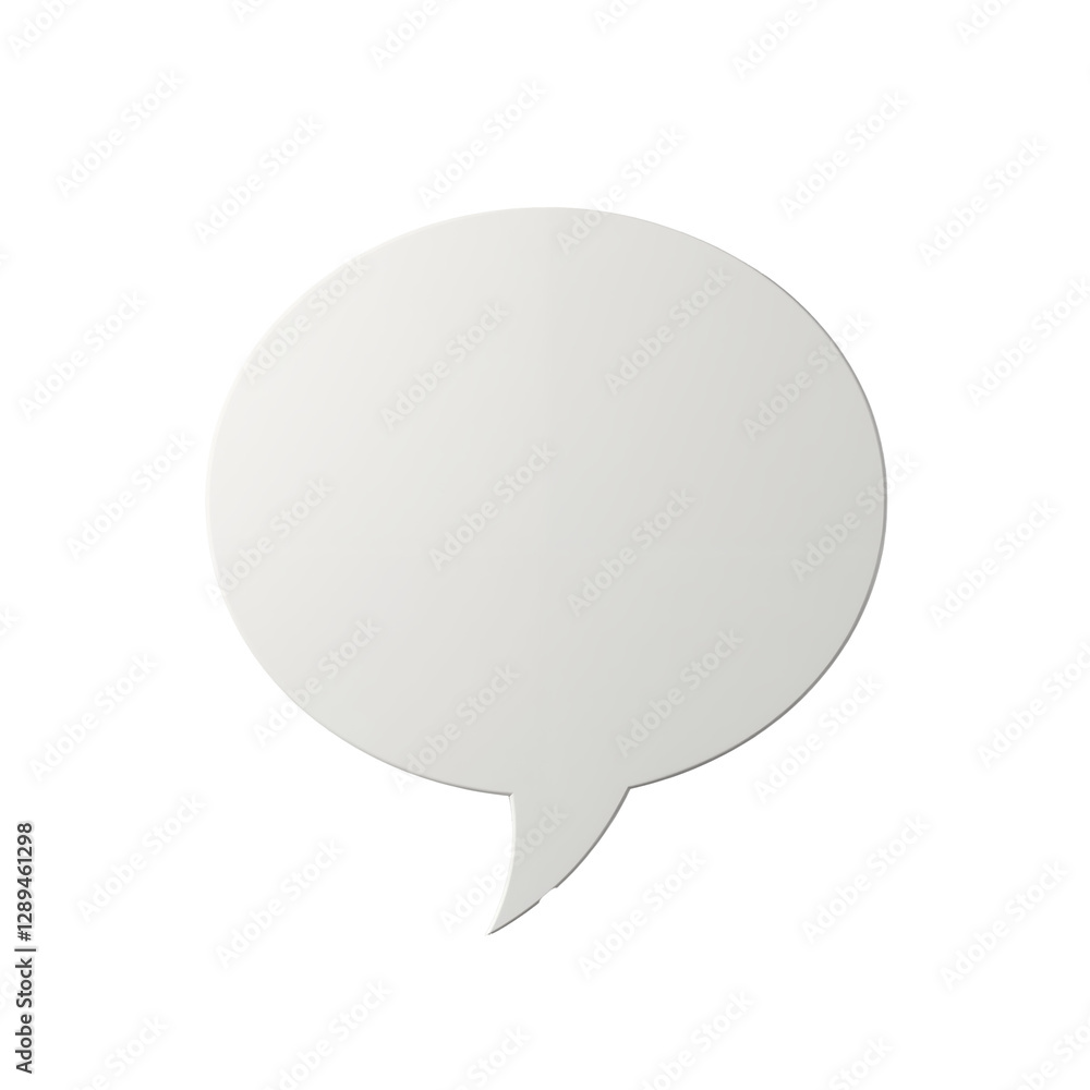 Speech bubble wall decor made of smooth white acrylic material with a glossy finish for stylish interior design Speech bubble wall decor made of smooth white acrylic material with a glossy finish for stylish interior design
