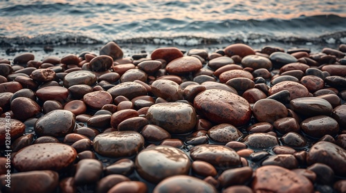 Wallpaper Mural Wet rocks at the seashore, with sea waves. Torontodigital.ca