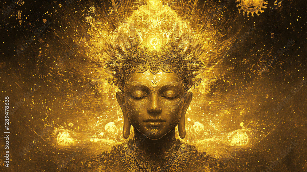 radiant golden statue of a goddess with intricate details and a spiritual aura
radiant golden statue of a goddess with intricate details and a spiritual aura