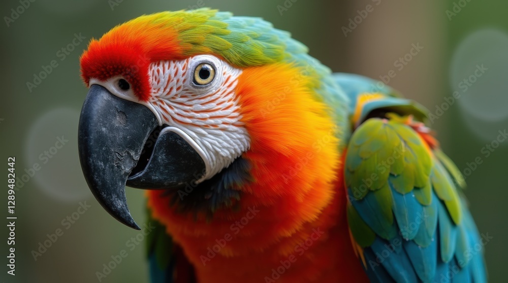 Close-up of a Parrot's Vibrant Plumage Close-up of a Parrot's Vibrant Plumage