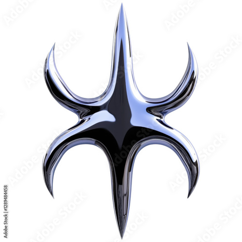 Stylized tribal symbol merges gothic and cyber aesthetics for modern tattoo designs
