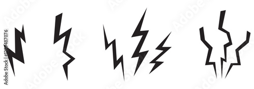 Lightning icon set. electric icon vector. power icon. energy sign