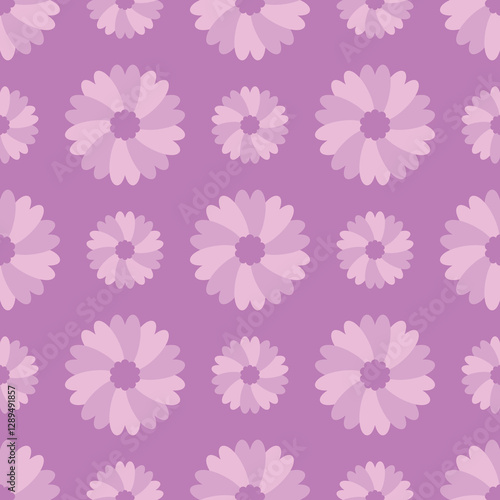seamless pattern with purple flowers