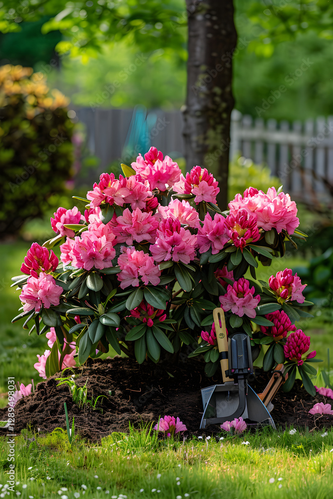 Fototapeta premium Vibrant Rhododendron: An Epitome of Elegant Gardening and Care