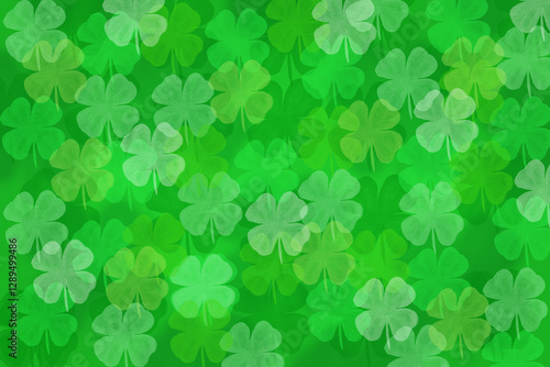 Vibrant green shamrock pattern representing Irish culture and festive celebration