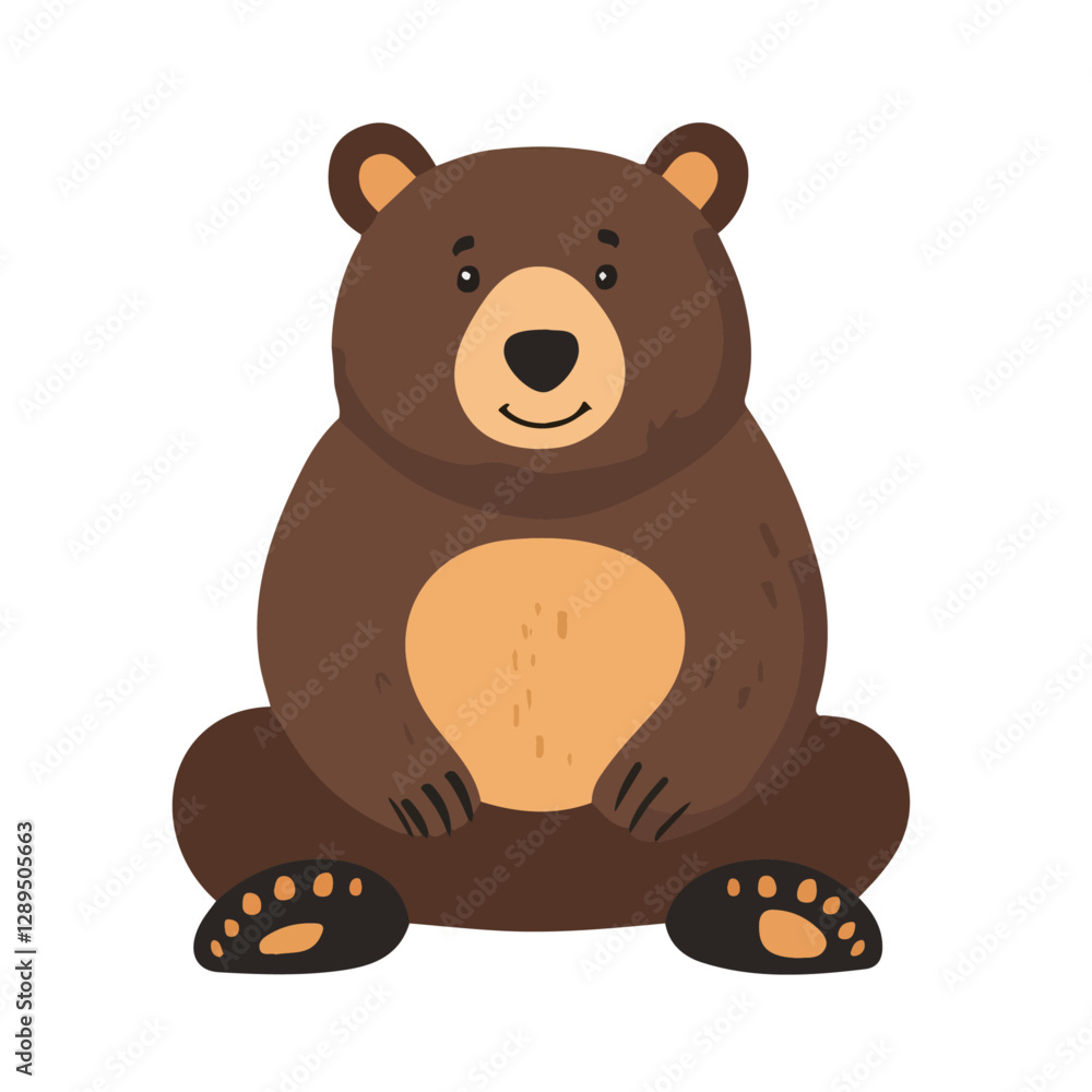 Minimalist flat illustration of Bear, featuring a clean design isolated on a white background.
Minimalist flat illustration of Bear, featuring a clean design isolated on a white background.