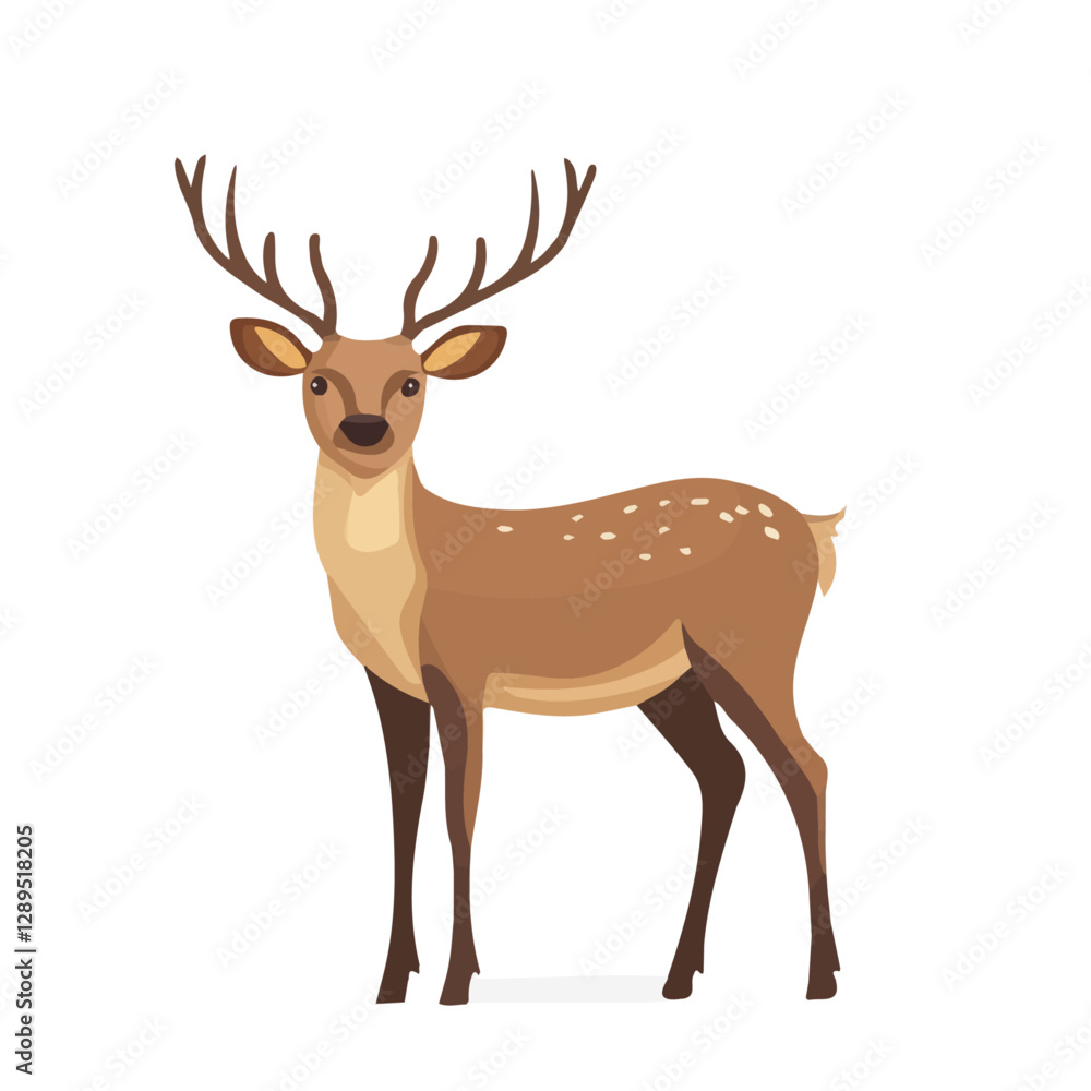 Minimalist flat illustration of Deer, featuring a clean design isolated on a white background.
Minimalist flat illustration of Deer, featuring a clean design isolated on a white background.