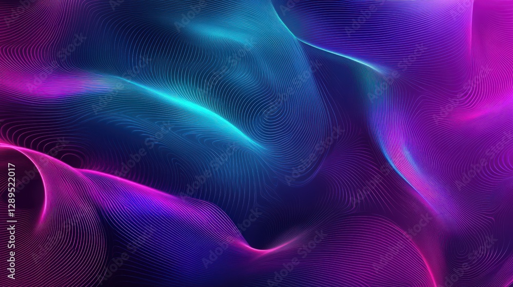 Abstract Wavy Lines with Neon Color Gradient Background Illustration Abstract Wavy Lines with Neon Color Gradient Background Illustration
