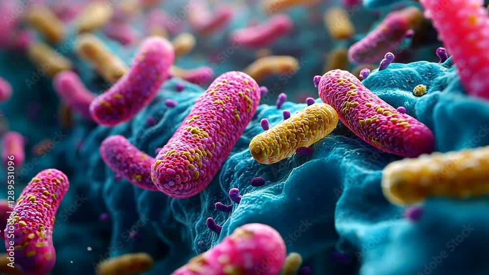 Microscopic Bacteria Close-Up