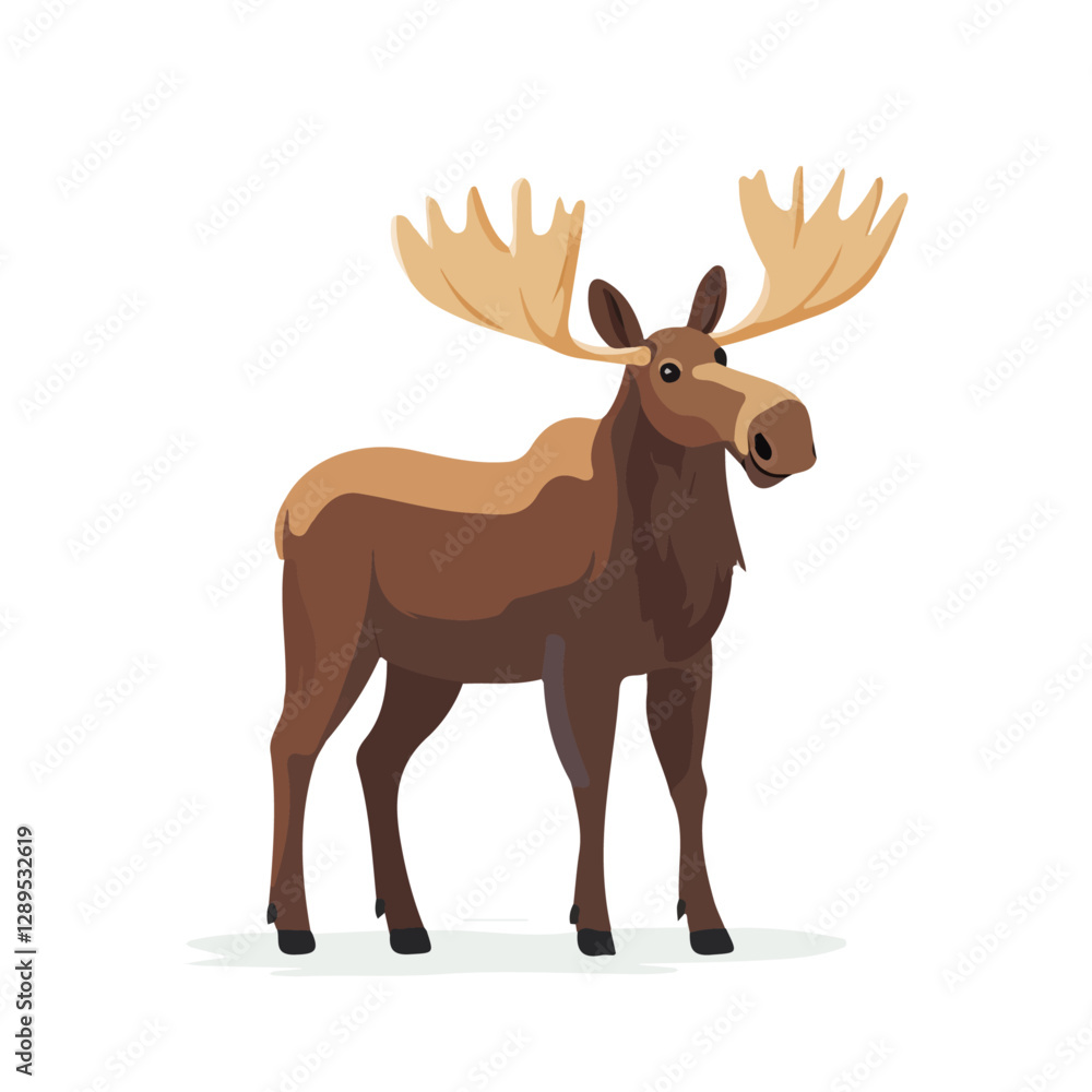 Minimalist flat illustration of Moose, featuring a clean design isolated on a white background.
Minimalist flat illustration of Moose, featuring a clean design isolated on a white background.
