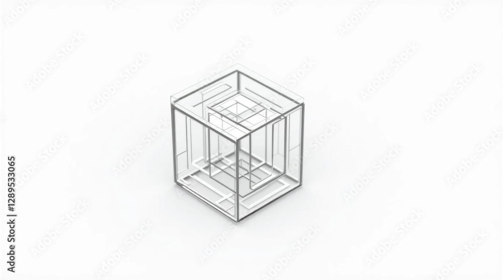 Geometric Line Design: Cube within a Cube Optical Illusion Geometric Line Design: Cube within a Cube Optical Illusion