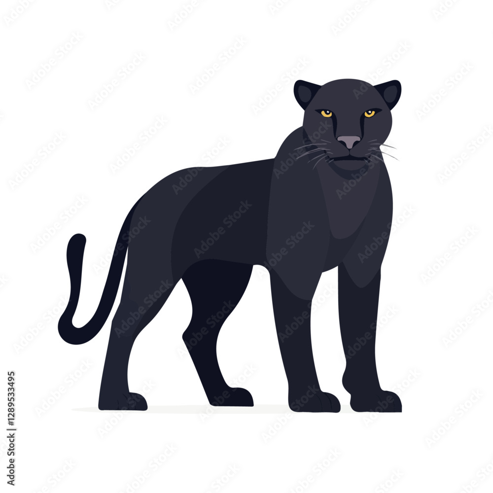 Minimalist flat illustration of Panther, featuring a clean design isolated on a white background.
Minimalist flat illustration of Panther, featuring a clean design isolated on a white background.