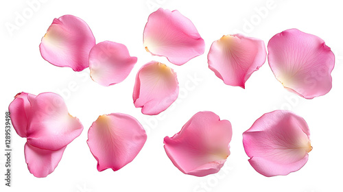 Wallpaper Mural Collection of Pink Rose Flower Petals on a Transparent Background Generative AI Torontodigital.ca