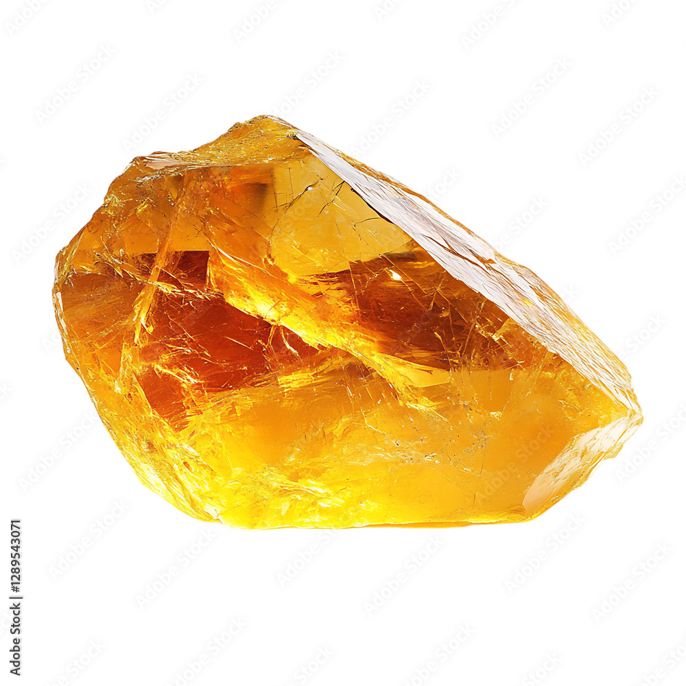 Citrine Stone Piece with Radiant Yellow Isolated on Transparent Background Citrine Stone Piece with Radiant Yellow Isolated on Transparent Background