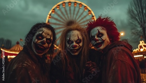 Scary clowns at a carnival