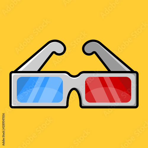 3d glasses. Cardboard Glasses. Vector illustration in flat style