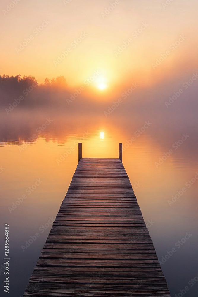 Fototapeta premium sunset on the lake