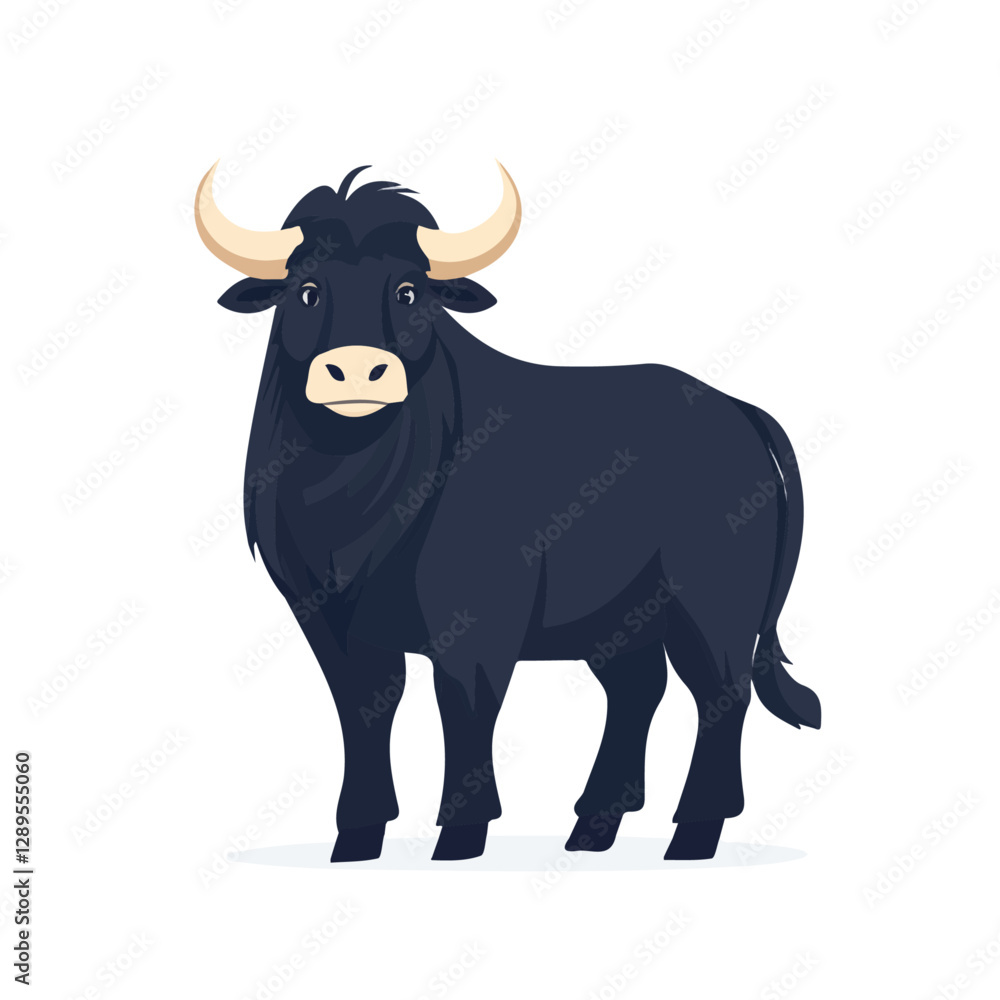 Minimalist flat illustration of Yak, featuring a clean design isolated on a white background.
Minimalist flat illustration of Yak, featuring a clean design isolated on a white background.