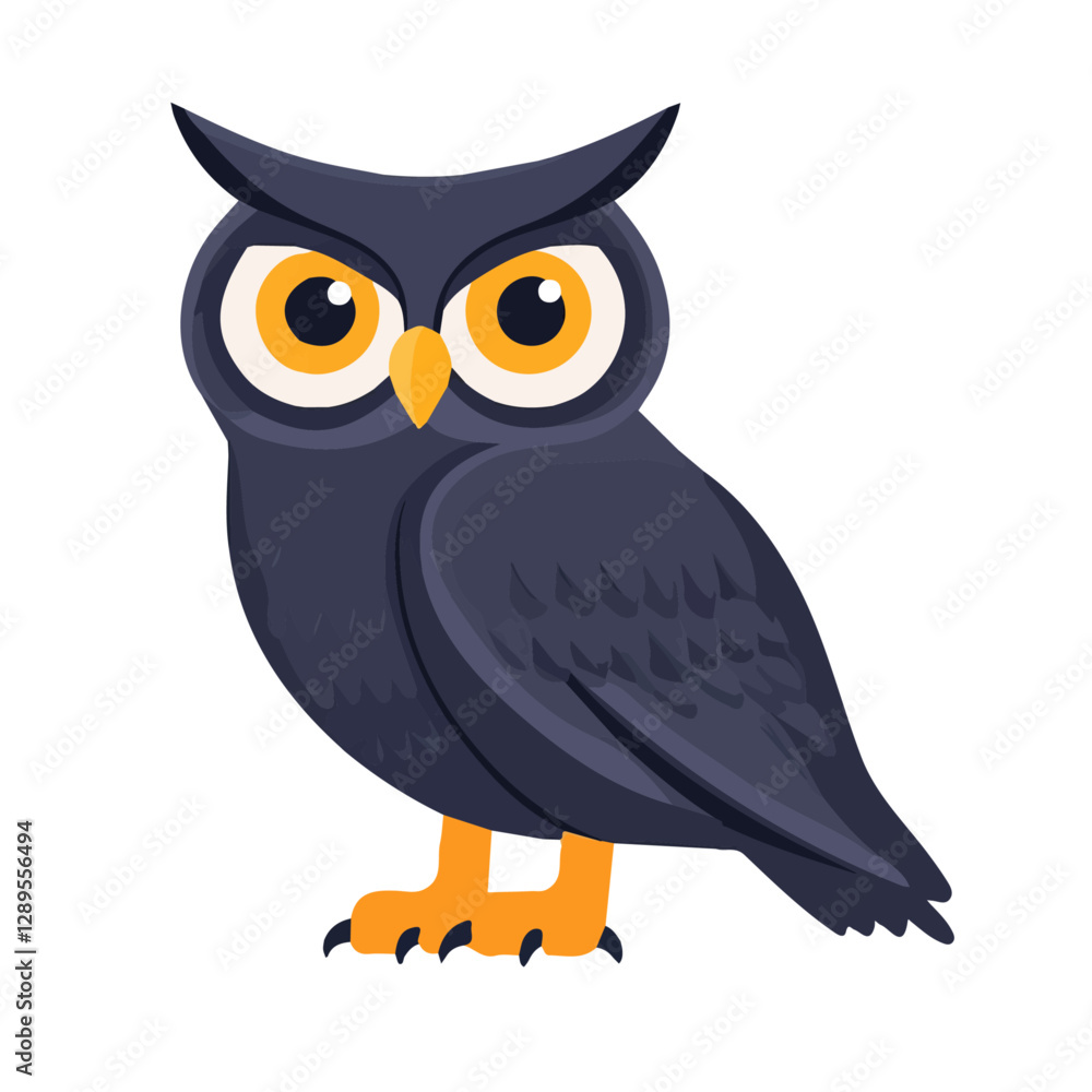 Minimalist flat illustration of Owl, featuring a clean design isolated on a white background.
Minimalist flat illustration of Owl, featuring a clean design isolated on a white background.