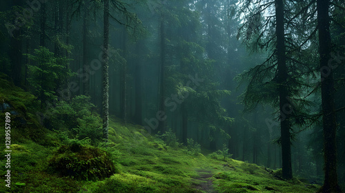 Outdoor photography of undisturbed evergreen habitats