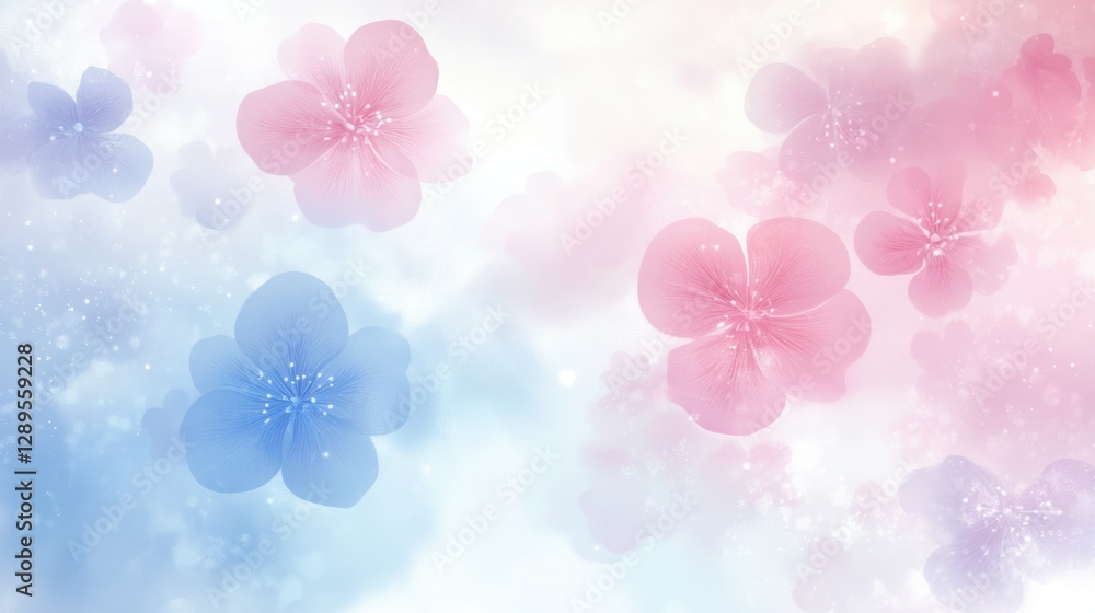 Beautiful background template made of Spring flowers.