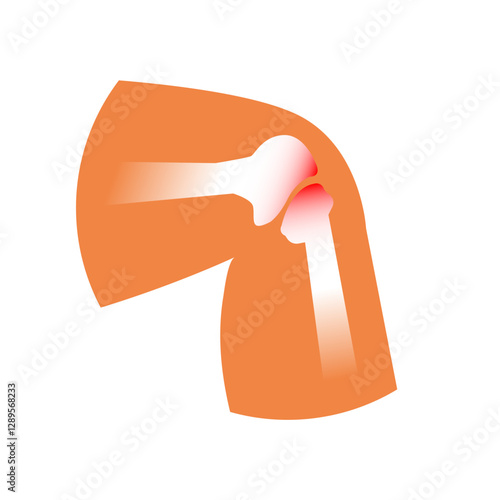 Knee or elbow pain in bones - vector illustration for medicine packaging.