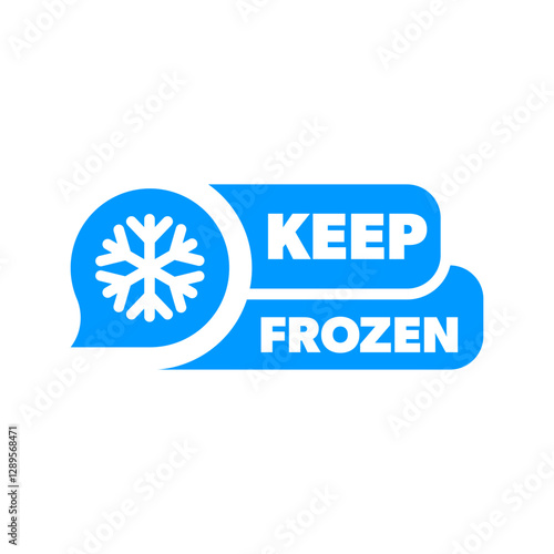 Label for frozen product - keep frozen vector sticker isolated on white.