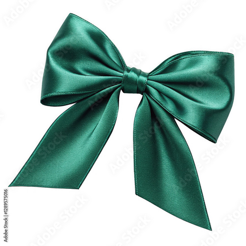 Elegant Green Satin Bow, Decorative Ribbon for Gift Wrapping and Crafts photo