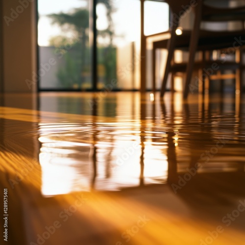 Wallpaper Mural Reflections on a Glossy Wooden Floor Torontodigital.ca