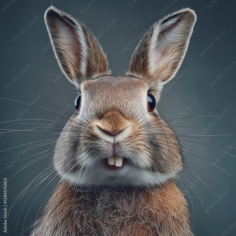 Obraz premium An endearing rabbit grinning widely, radiating warmth and friendliness.