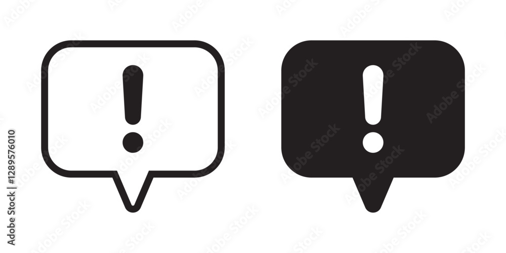 Speech bubble with exclamation mark. Hazard warning symbol. Speech bubble with exclamation mark. Hazard warning symbol.