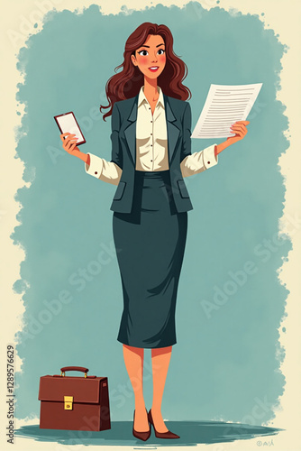 Businesswoman Distinguishing Facts from Myths, Verifying Information Accuracy