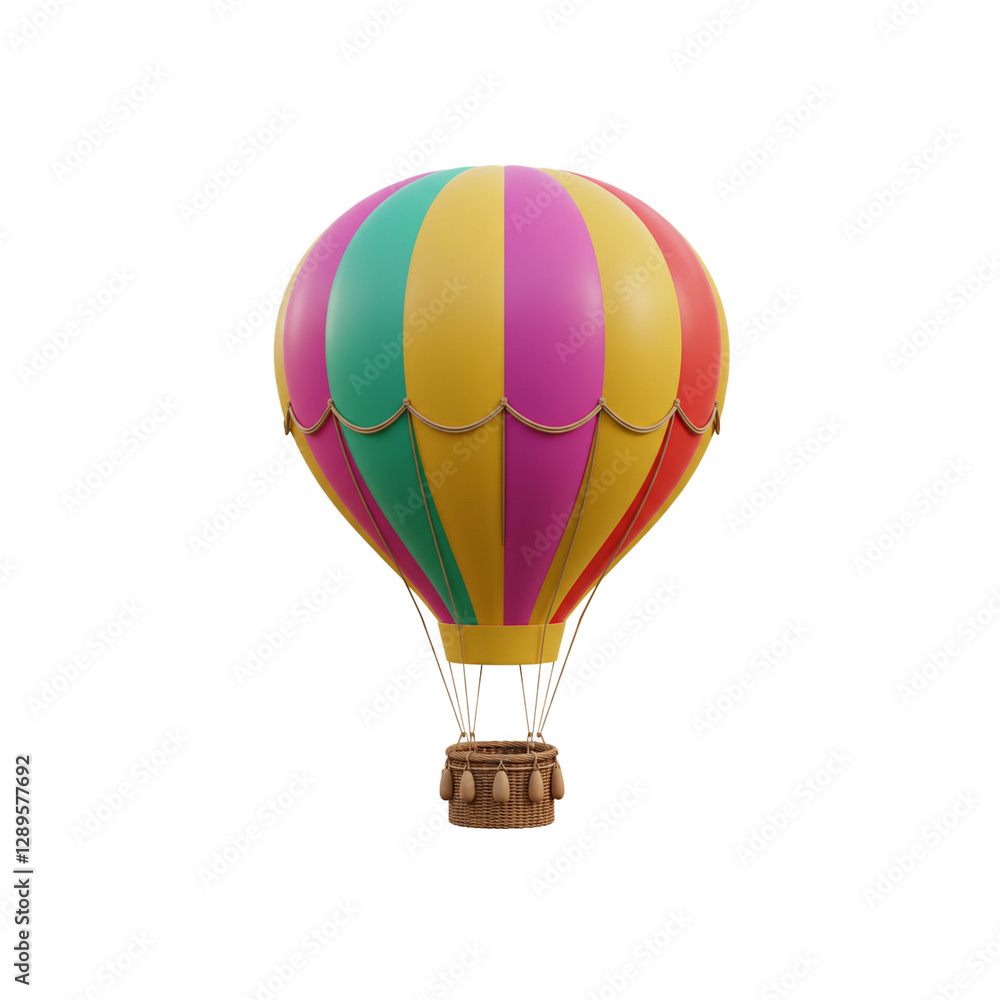 Fototapeta premium 3d Air Balloon isolated on transparent background