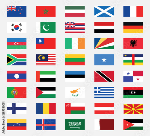 World flags. National flags set. Flags of countries