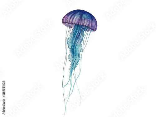jellyfish isolated blue
