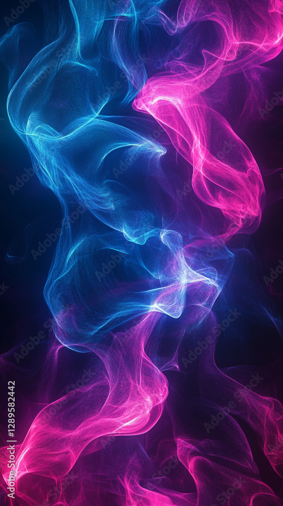 Abstract flowing light waves in pink and blue tones, creating a dynamic and energetic visual effect with soft textures, representing creativity, fluidity, and motion. Abstract flowing light waves in pink and blue tones, creating a dynamic and energetic visual effect with soft textures, representing creativity, fluidity, and motion.