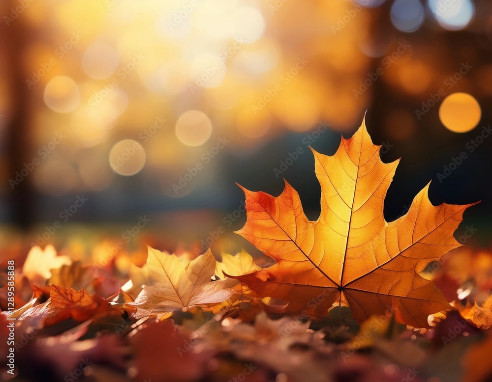 Fototapeta premium autumn leaves on the ground
