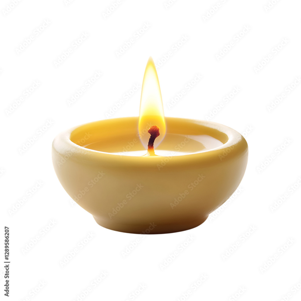 A Small Delicate Flame from a Tea Light Candle Isolated on Transparent Background A Small Delicate Flame from a Tea Light Candle Isolated on Transparent Background