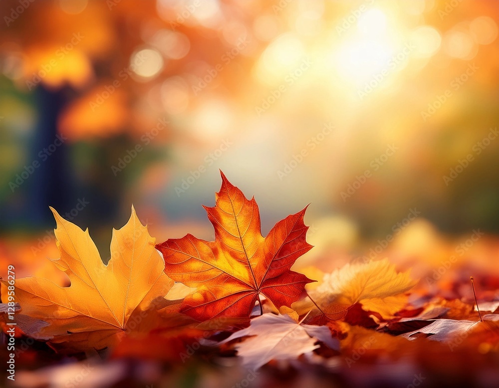 Fototapeta premium autumn leaves on the ground