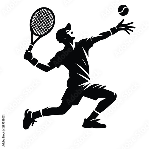 Tennis Serve Silhouette