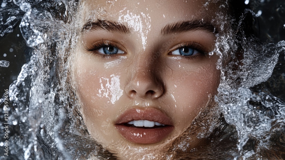 Obraz premium Captivating Beauty in Water A Stunning Portrait