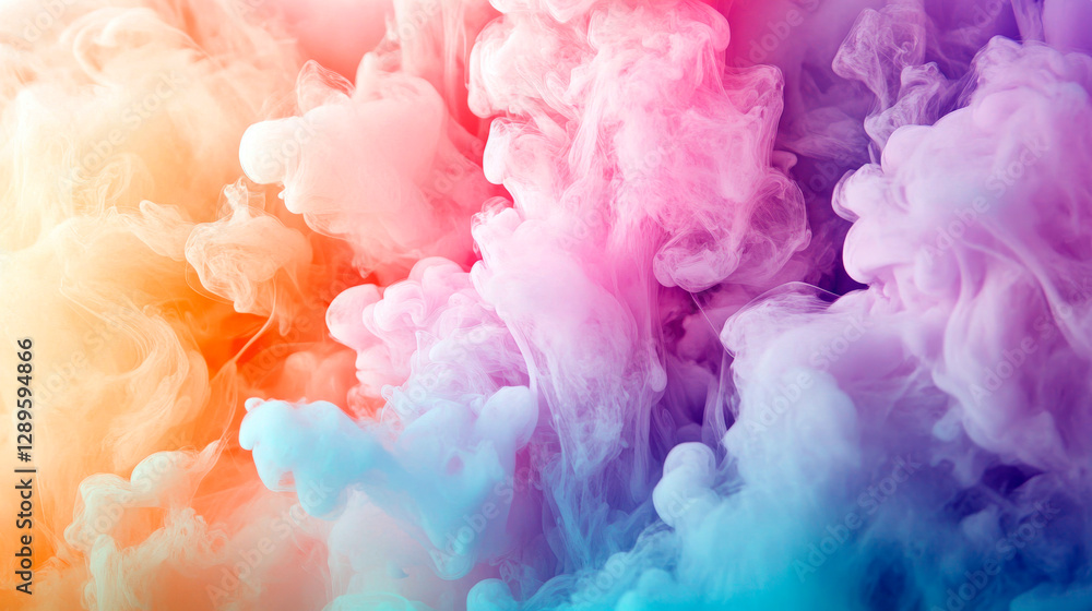Fototapeta premium Swirling Ink Clouds Dispersing into Creamy Pastel Tones