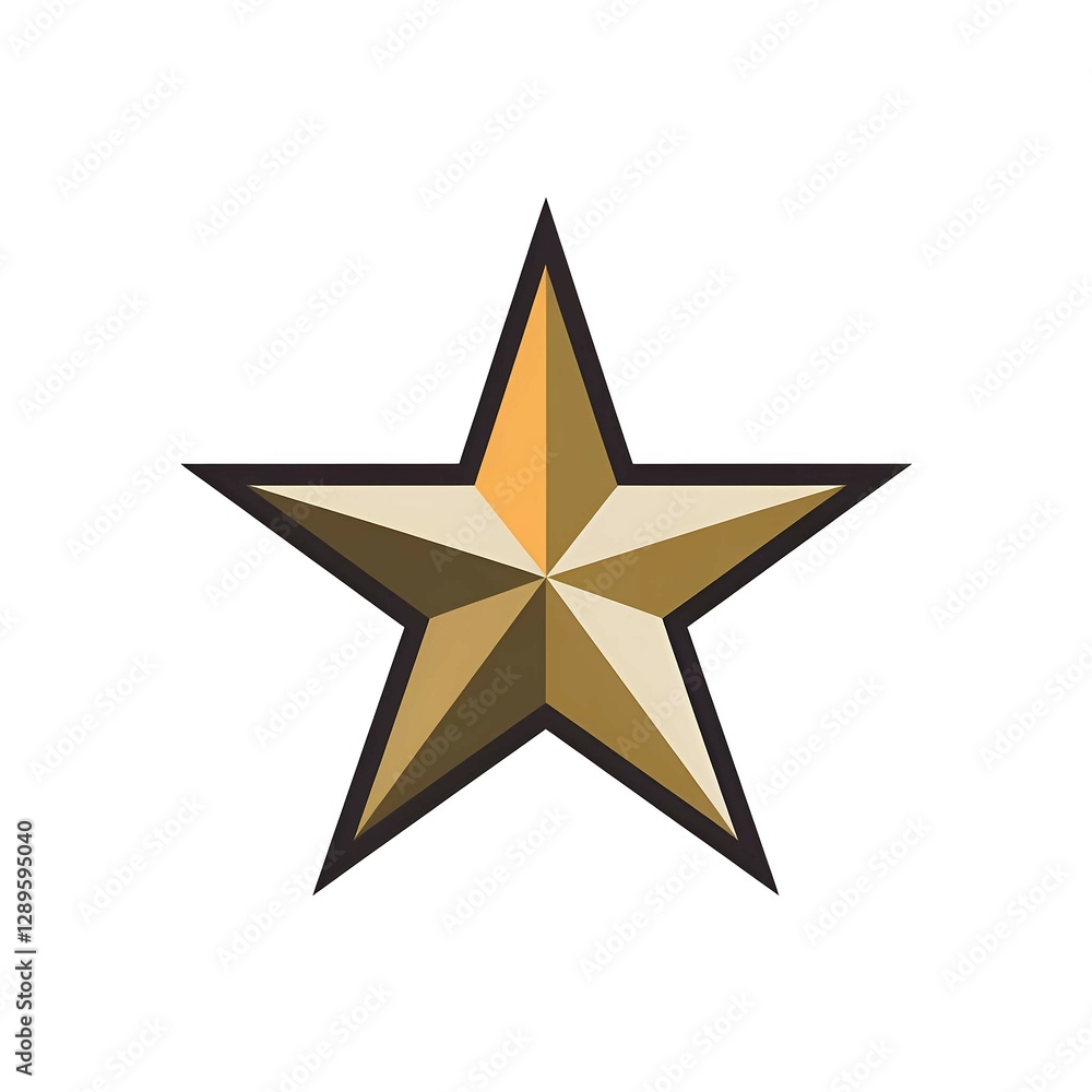 3D golden metallic star with polished shine and realistic depth perfect for awards, achievements, and ratings 3D golden metallic star with polished shine and realistic depth perfect for awards, achievements, and ratings