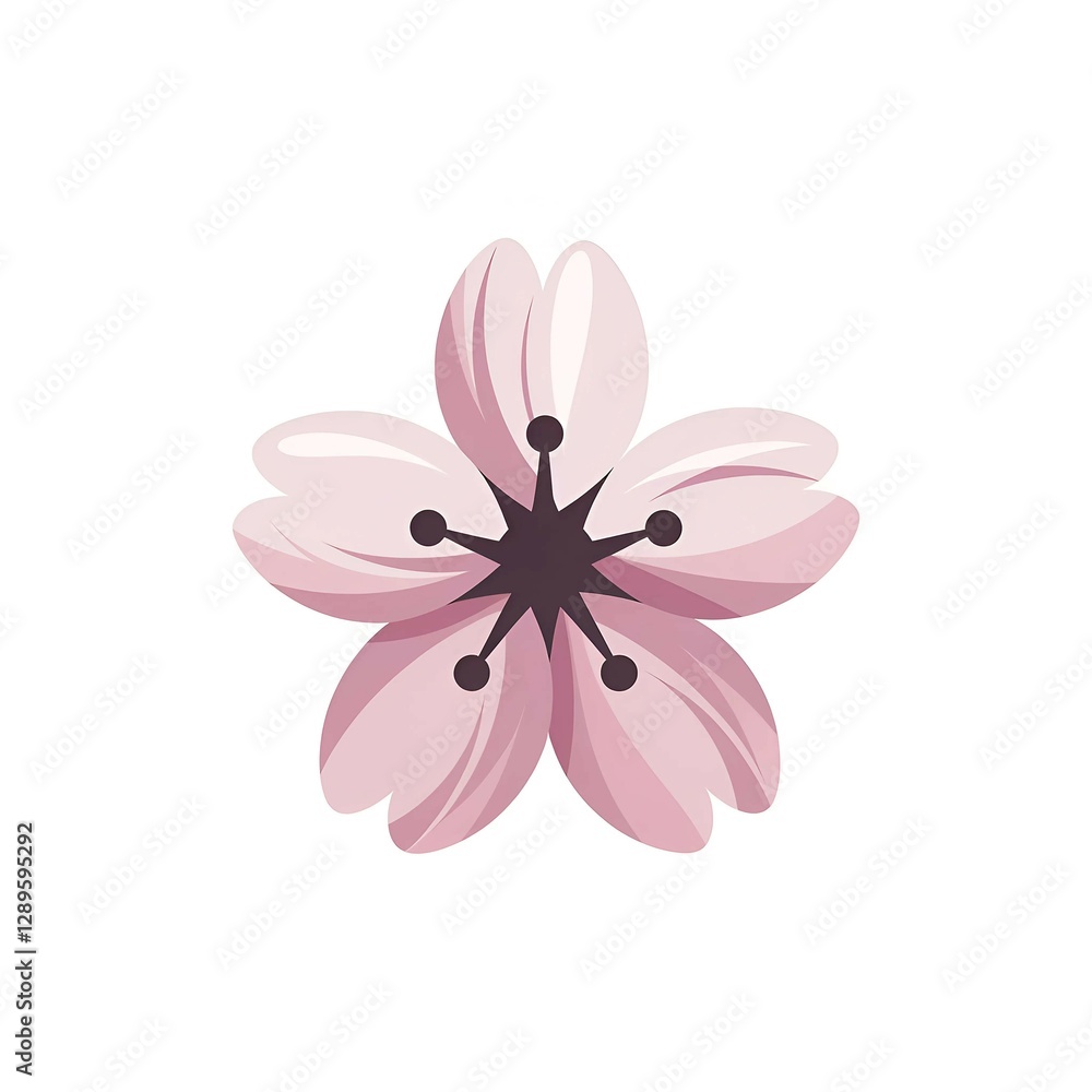 Naklejka premium Artistic Abstract Flower with Soft Pink and Purple Petals on White Background
