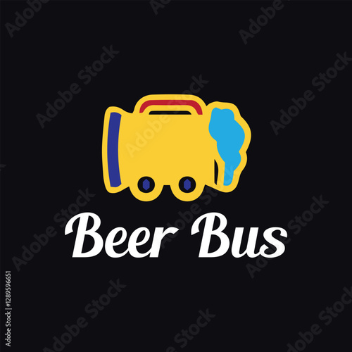 beer bus store logo design vector format