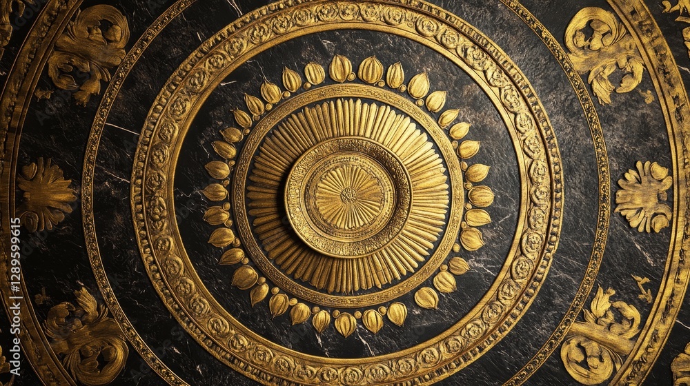 An intricate gold and black Greek ornament encircles an image of Ancient Greece and Rome. Byzantine art decorates the walls, floors, and ceilings of European palaces. An intricate gold and black Greek ornament encircles an image of Ancient Greece and Rome. Byzantine art decorates the walls, floors, and ceilings of European palaces.