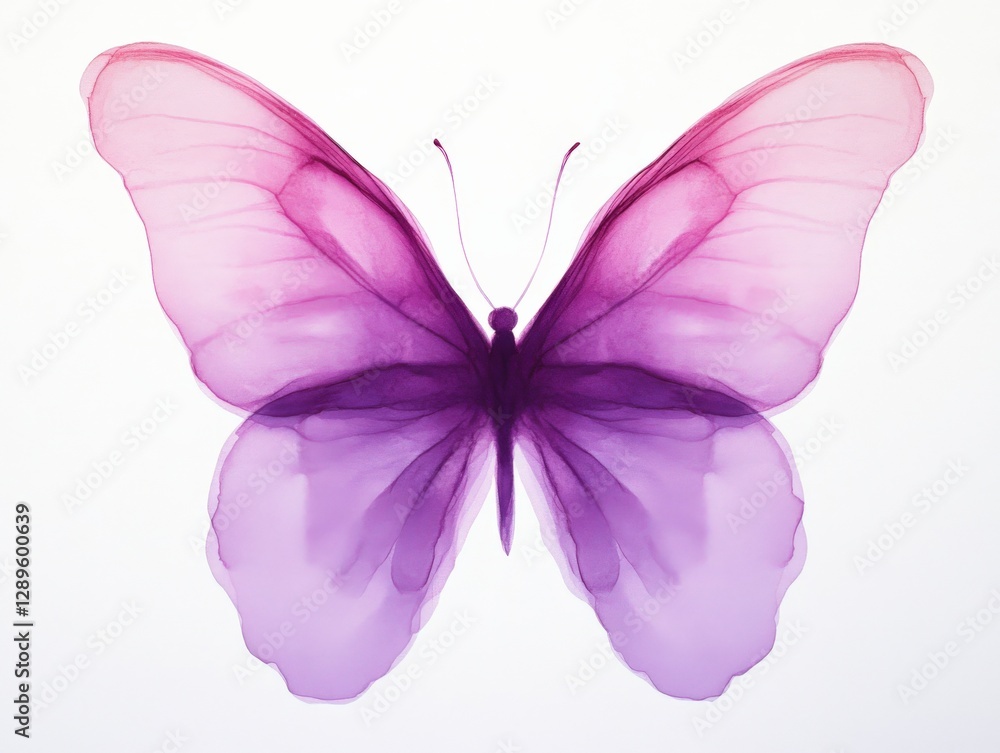 Abstract Pink and Purple Butterfly on White Abstract Pink and Purple Butterfly on White