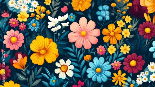 Wallpaper Mural Beautiful floral pattern without any breaks. Torontodigital.ca